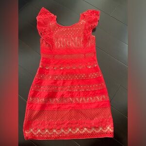 BCBG Red Lace‎ dress